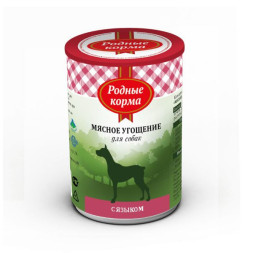 Родные корма Мясное угощение с Языком консервы для собак - 340 г х 12 шт