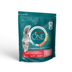 Purina ONE сухой корм для стерилизованных кошек с лососем и пшеницей  - 750 г
