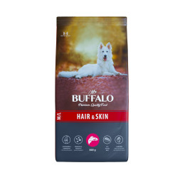 Mr.Buffalo Hair &amp;amp; Skin Care полнорационный сухой корм для взрослых собак всех пород, для здоровой кожи и красивой шерсти, с лососем - 800 г