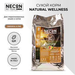 Necon Natural Wellness Sterilized Pork &amp;amp; Rice сухой корм для взрослых стерилизованных кошек со свининой и рисом - 10 кг