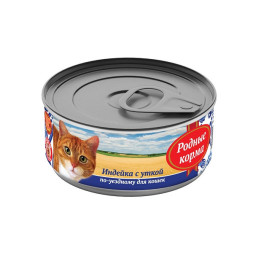 Консервы Родные Корма Индейка с уткой по - уездному для кошек - 100 г х 24 шт