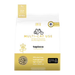 Organic Team Multi-cat Use комкующийся наполнитель для кошачьего туалета для котят и кошек из маниоки - 7 л (2,6 кг)