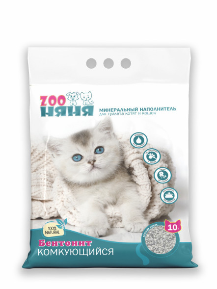 ZOO Няня комкующийся бентонитовый наполнитель - 10 кг