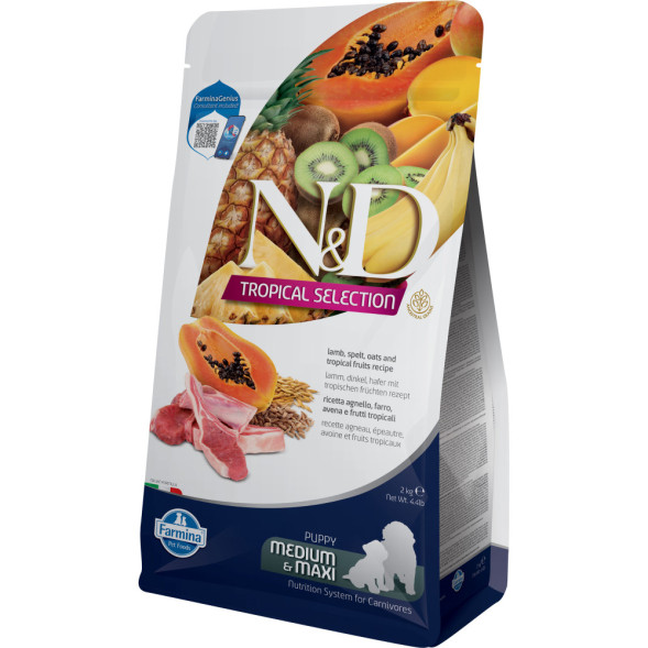 Farmina N&amp;amp;D Dog Tropical Selection Lamb Puppy Medium&amp;amp;Maxi сухой корм для щенков средних и крупных пород, с ягненком - 2 кг