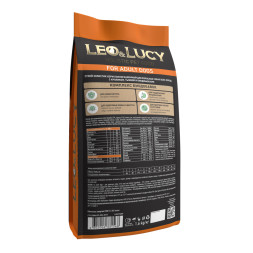 LEO&amp;amp;LUCY сухой холистик корм для взрослых собак всех пород с кроликом и тыквой - 1,6 кг