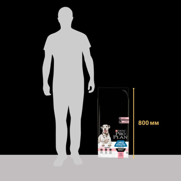 Сухой корм PRO PLAN® для взрослых собак крупных пород с атлетическим телосложением с чувствительной кожей, с высоким содержанием лосося 14 кг