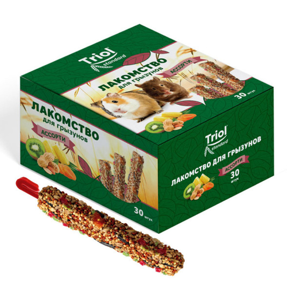 Triol Standard лакомство для грызунов ассорти - 750 г (30 шт)