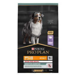 Purina Pro Plan Optidigest Grain Free сухой беззерновой корм для взрослых собак средних и крупных пород с чувствительным пищеварением с индейкой - 7 кг