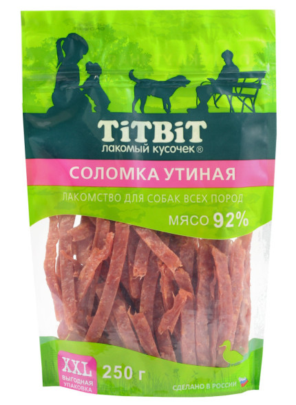Titbit лакомство для собак соломка утиная - 250 г