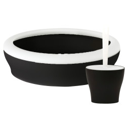 United Pets Vicci-Cat туалет-лоток с совком+подставкой в комплекте, 53х40х16/13х10х26, черный