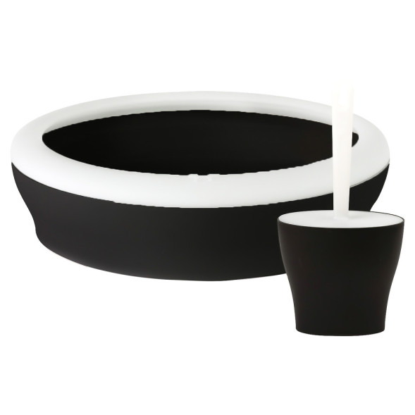 United Pets Vicci-Cat туалет-лоток с совком+подставкой в комплекте, 53х40х16/13х10х26, черный