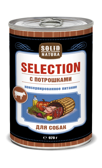 Solid Natura Selection Потрошки влажный корм для собак жестяная банка 0,97 кг (6 шт в уп)