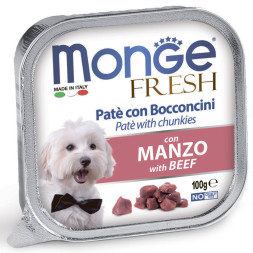 Monge Dog Fresh влажный корм для взрослых собак с говядиной 100 г (32 шт в уп)