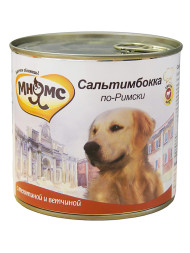 Мнямс влажный корм Сальтимбокка по-Римски для взрослых собак с телятиной и ветчиной в консервах - 600 г (6 шт в уп)