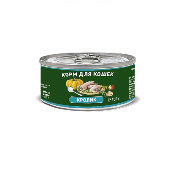 Solid Natura Holistic Кролик влажный корм для кошек жестяная банка 0,1 кг (24 шт в уп)