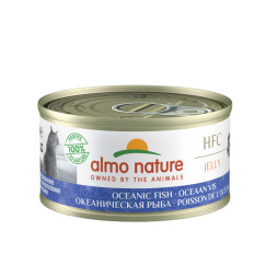 Almo Nature HFC Jelly Oceanic Fish консервированный корм для взрослых кошек с цельными кусочками океанической рыбы, в бульоне - 70 г х 24 шт