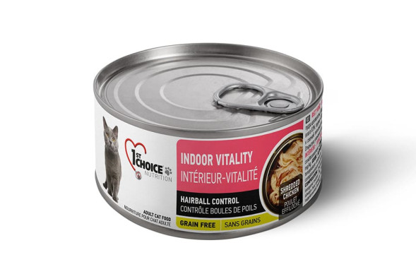 1st Choice Indoor Vitality влажный корм для домашних кошек с курицей и яблоками в консервах - 85 г х 24 шт