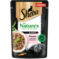 Sheba Natures Collection влажный корм для кошек с лососем и горохом, в паучах - 75 г х 28 шт