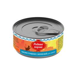 Родные корма Мясное угощение с Перепелкой консервы для котят - 100 г х 24 шт