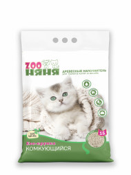ZOO Няня Eco-крупка комкующийся древесный наполнитель - 6 кг