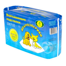 Доброзверики SUPER подстилки для животных с рисунком, 60х40 см, 30 шт
