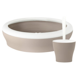 United Pets Vicci-Cat туалет-лоток с совком+подставкой в комплекте, 53х40х16/13х10х26, серо-коричневый