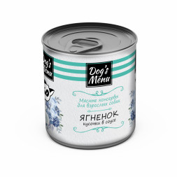 Dog`s Menu влажный корм для взрослых собак с ягненком кусочки в соусе в консервах - 750 г х 9 шт