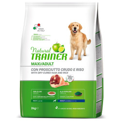 Trainer Natural Maxi Adult сухой корм для взрослых собак крупных пород с сыровяленой ветчиной и рисом - 3 кг
