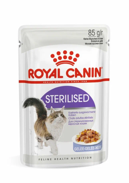 Royal Canin Sterilised влажный корм стерилизованных кошек кусочки в желе, в паучах - 85 г х 28 шт