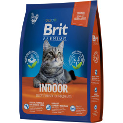 Brit Premium Cat Indoor сухой корм для кошек домашнего содержания с курицей - 400 г