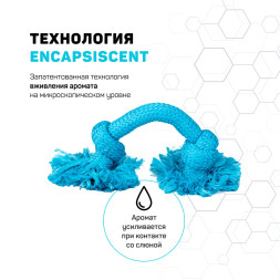 Playology DRI-TECH ROPE жевательный канат для собак с ароматом арахиса, средний, голубой