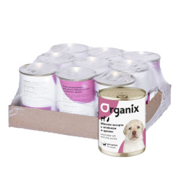 Organix консервы для щенков с мясным ассорти, ягненком и цукини - 400 г x 9 шт