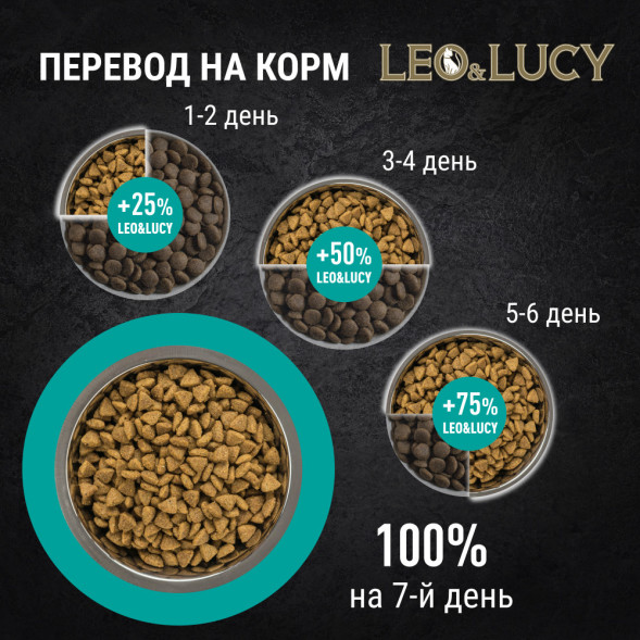 LEO&amp;amp;LUCY сухой холистик корм для взрослых собак мелких пород с телятиной и яблоком - 800 г