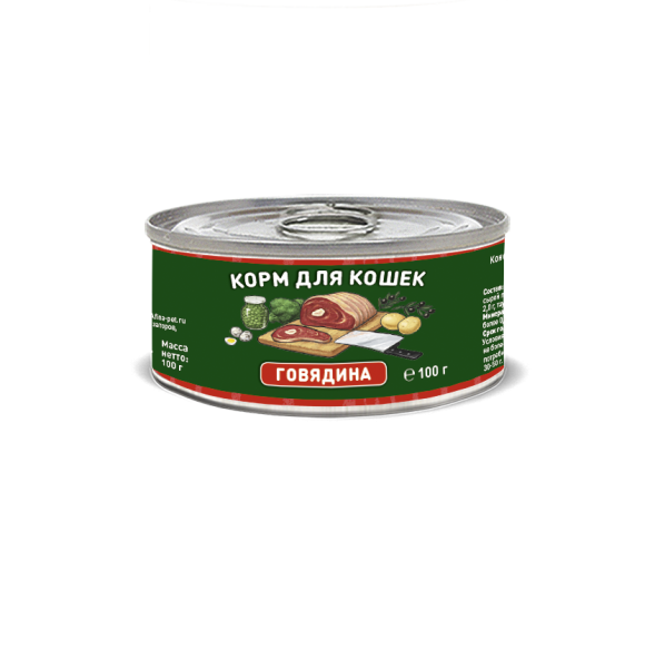 Solid Natura Holistic Говядина влажный корм для кошек жестяная банка 0,1 кг (24 шт в уп)