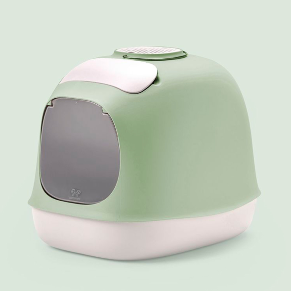 United Pets Minu био-туалет в комплекте с совочком, пакетами для уборки и угольным фильтром, 40х40х50 см, зеленый/белый