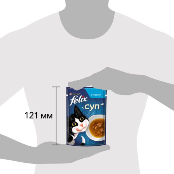 Влажный корм Felix Суп для взрослых кошек, с треской 48г х 36
