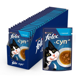 Влажный корм Felix Суп для взрослых кошек, с треской 48г х 36