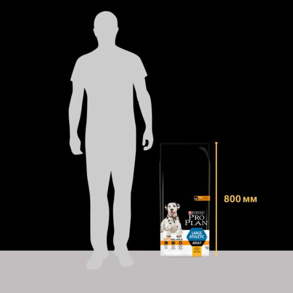 Сухой корм PRO PLAN® для взрослых собак крупных пород с атлетическим телосложением, с высоким содержанием курицы 14 кг