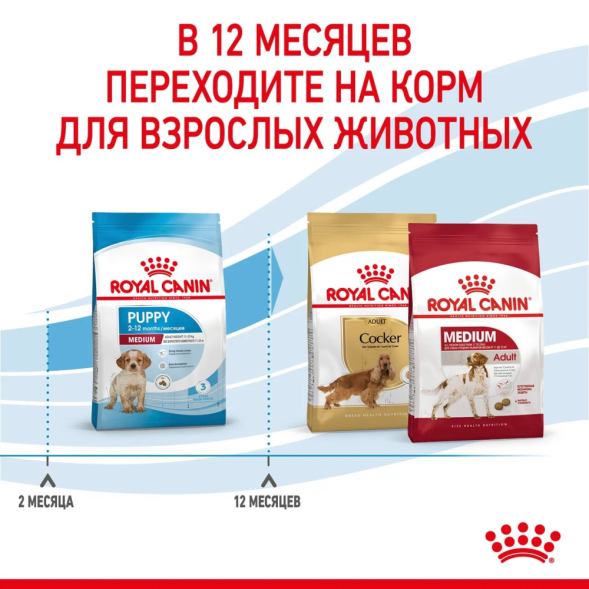 Royal Canin Medium Puppy сухой корм для щенков средних пород с птицей - 3 кг