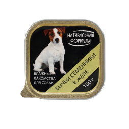 Натуральная формула влажный корм для собак бычьи семенники в желе, в ламистерах - 100 г х 15 шт