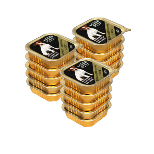 Натуральная формула влажный корм для собак бычьи семенники в желе, в ламистерах - 100 г х 15 шт