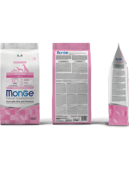 Monge Dog Speciality сухой корм для взрослых собак всех пород свинина с рисом и картофелем 2,5 кг