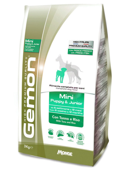 Gemon Dog Mini сухой корм для щенков мелких пород с тунцом и рисом 3 кг
