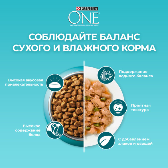 Purina One сухой корм для домашних кошек, с высоким содержанием индейки и цельными злаками - 9,75 кг