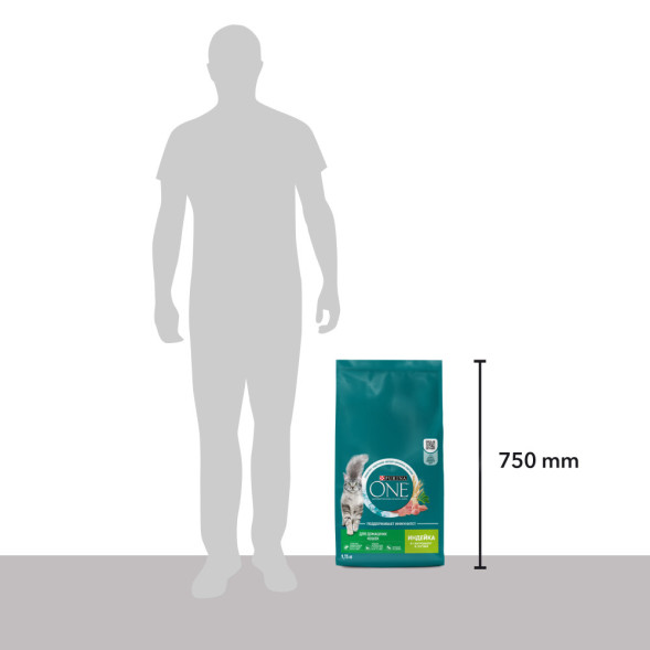 Purina One сухой корм для домашних кошек, с высоким содержанием индейки и цельными злаками - 9,75 кг