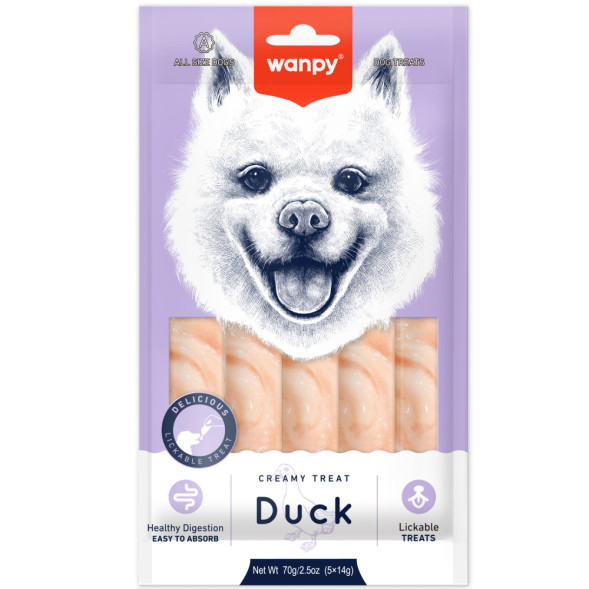 Wanpy Dog крем-лакомство для собак нежное пюре из утки - 70 г