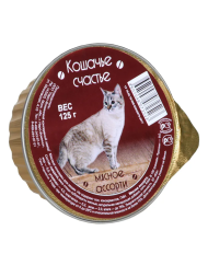 Кошачье счастье влажный корм для кошек мясное ассорти, в ламистерах - 125 г х 16 шт