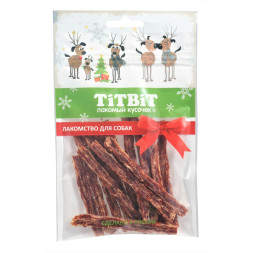 Titbit Новогодняя коллекция лакомство для собак мраморная нарезка из говядины - 80 г