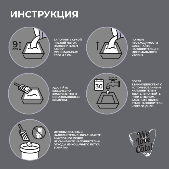 Sandy Active Carbon комкующийся бентонитовый наполнитель с активированным углем - 5 кг