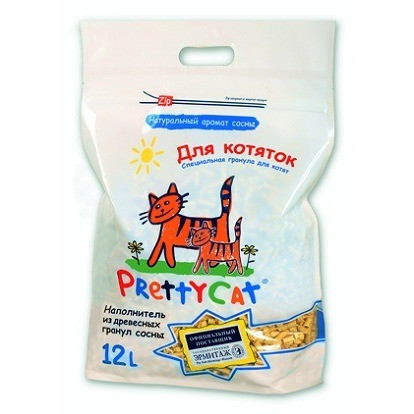 Наполнитель PrettyCat Wood Granules древесный для котят - 12 л
